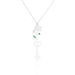 isim kolyesi - doğum çiçeği kolyesi - isimli