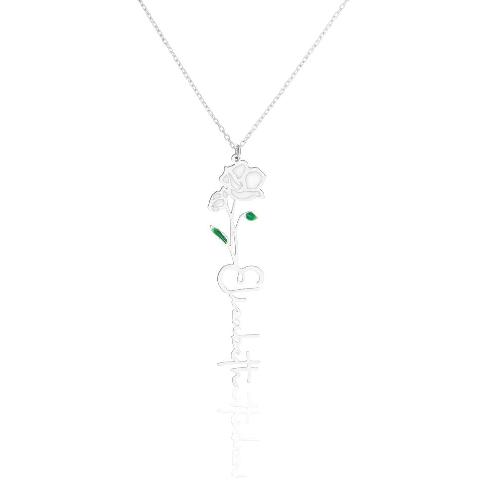 isim kolyesi - doğum çiçeği kolyesi - isimli