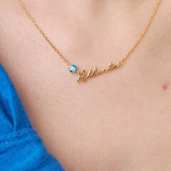 el yazısıyla yazılmış nazar boncuğu isim seti