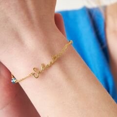 el yazısıyla yazılmış nazar boncuğu isim seti