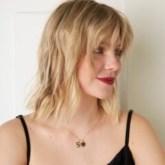 isim kolyesi-tek harfli kolye-bosem gözlü yonca