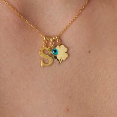 isim kolyesi-tek harfli kolye-bosem gözlü yonca