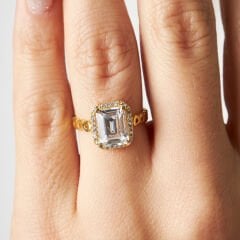 kare baget taş yüzük