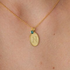 isim kolyesi-oval-vintage-harf-kolye-bosem-gözlü