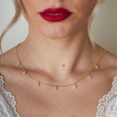 damla ve taşlı kolye