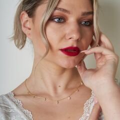 damla ve taşlı kolye