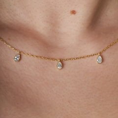 damla ve taşlı kolye