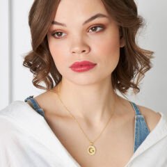 düz ay ve yıldız kolyesi