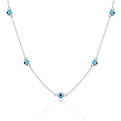 göz şeklinde taş sırası olan kolye