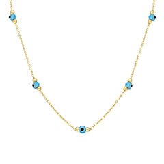 göz şeklinde taş sırası olan kolye