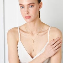 isim kolyesi - İki kalpli Arapça isim kolyesi