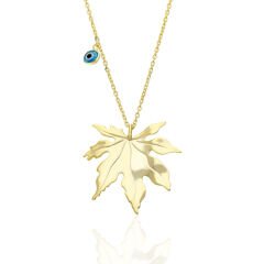 çınar ağacı yaprağı kolyesi