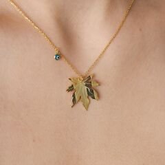 çınar ağacı yaprağı kolyesi