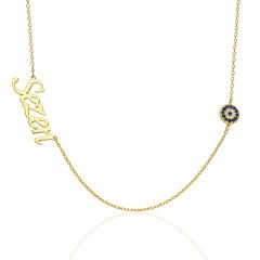 isim kolyesi-nazar-tek isim kolyesi