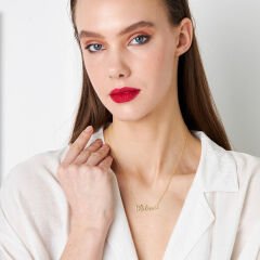 isim kolyesi - kalpli özel isim kolyesi