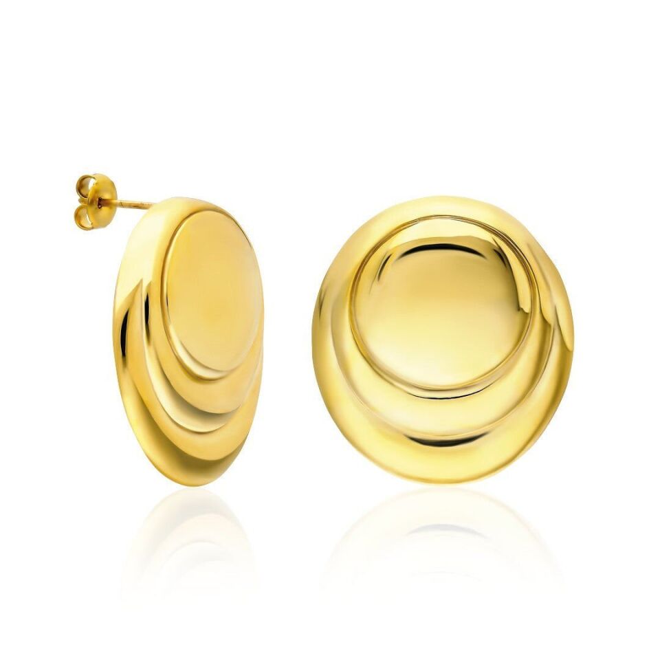 büyük düğme küpeler