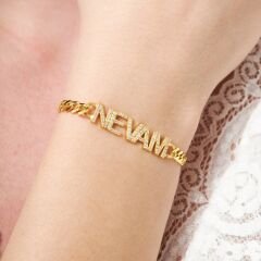 isim bileziği - Küba zincirli harf bileziği