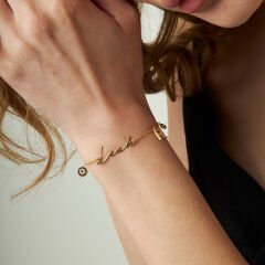 isim bileziği - taşlı harf bileziği