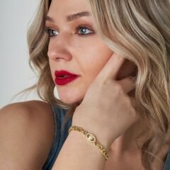 oval taş ve pullu gurme bilezik, model II