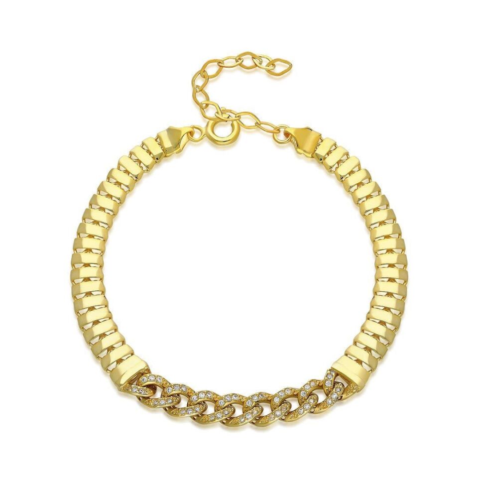 balıksırtı zincir ve taşlarla gurme bilezik