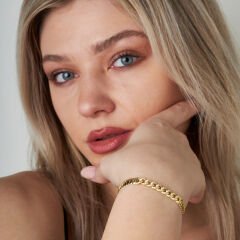 balıksırtı zincir ve taşlarla gurme bilezik