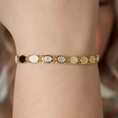 taşlı oval zincir bileklik