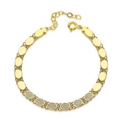 taşlı oval zincir bileklik