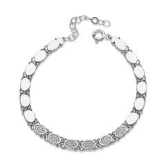 taşlı oval zincir bileklik