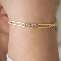 izzy kübik zirkonya zincir bilezik