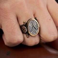 oval-zulfikar kılıç yüzüğü