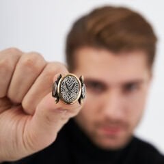 oval-zulfikar kılıç yüzüğü