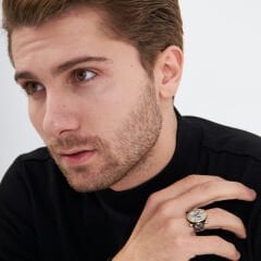 oval-zulfikar kılıç yüzüğü