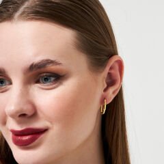 oval-silindirik halka küpeler