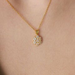 ışıltılı kar tanesi kolyesi