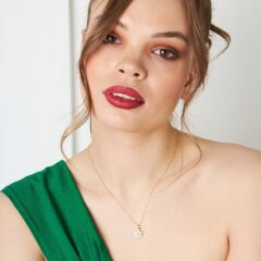 ışıltılı kar tanesi kolyesi