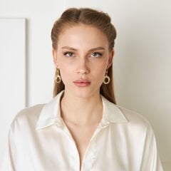 baget taşlı oval küpeler