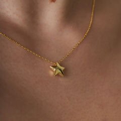 parlak kavisli yıldız kolye