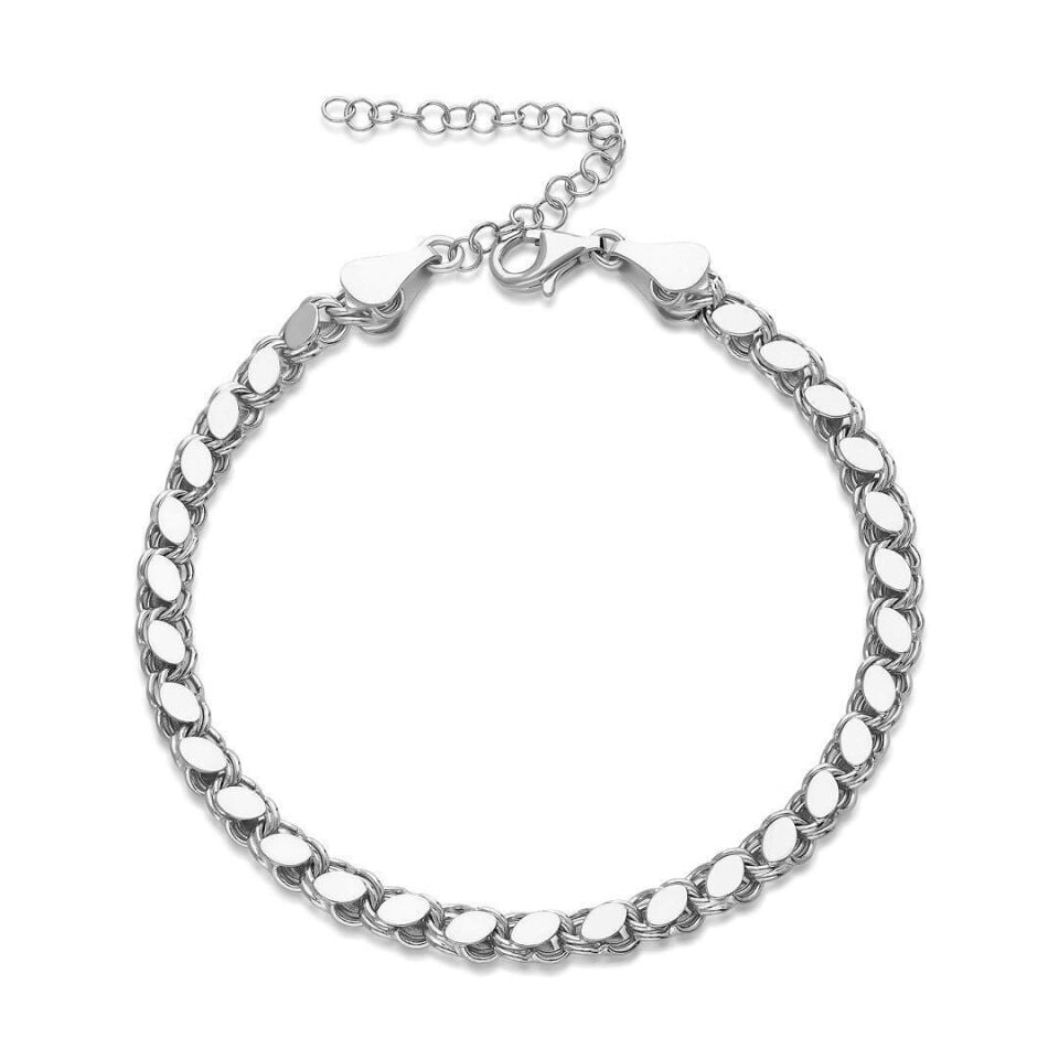 Arpa Pullu Zincir Bileklik - 925 Ayar Gümüş