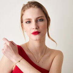 kavisli kalp kolye seti