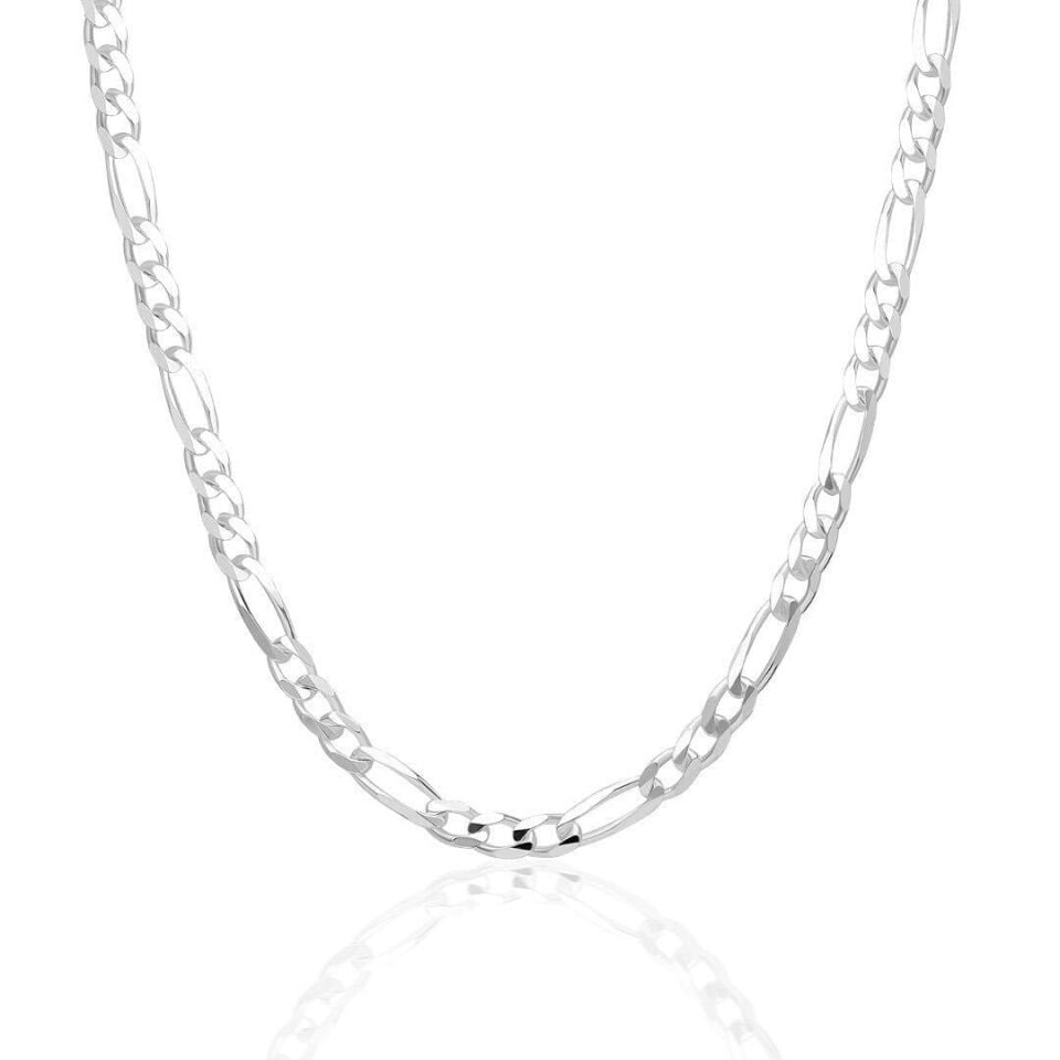 Figaro Gümüş Zincir Kolye - 925 Ayar Gümüş