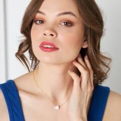 orijinal beyaz opal kalp kolye - 1