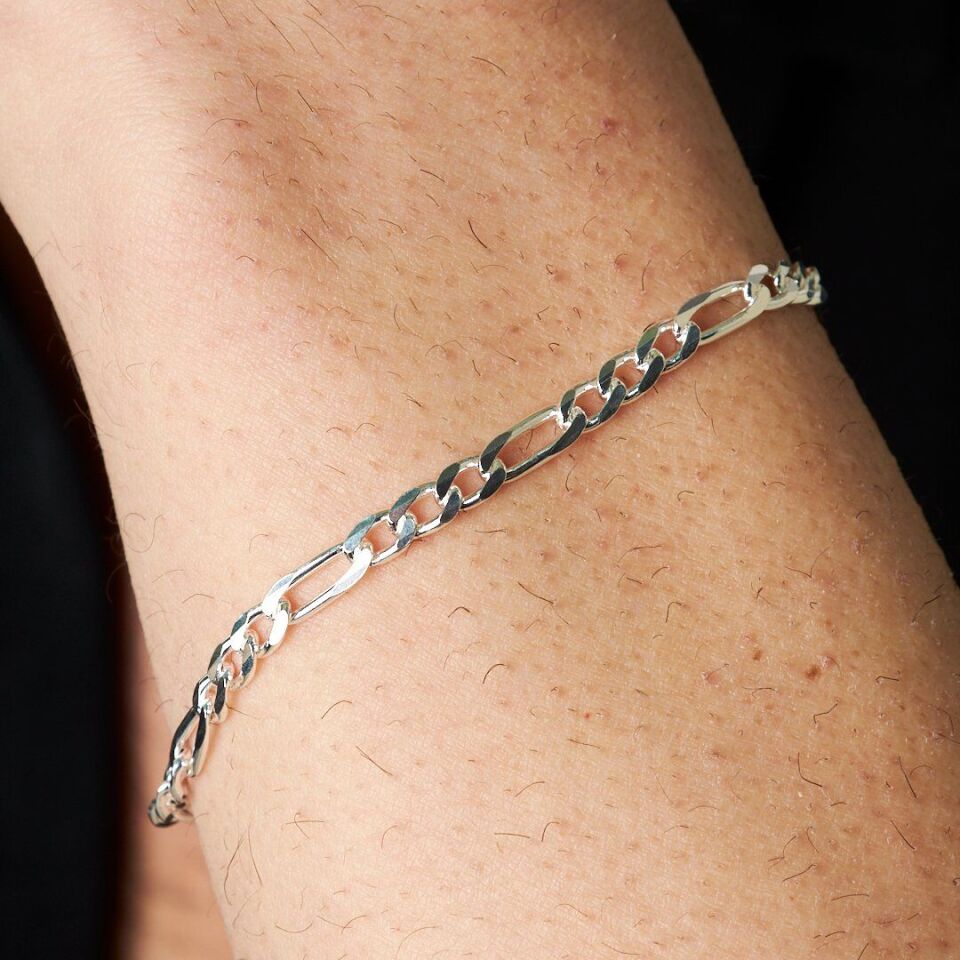 Figaro Gümüş Zincir Bileklik - 925 Ayar Gümüş Ayar