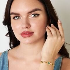 Bosem gözlü çift zincirli bilezik