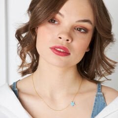 orijinal mavi opal yıldız kolye