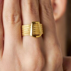 taşsız kalın saman yüzük