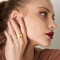 taşsız kalın saman yüzük