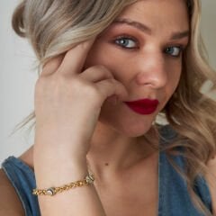 taşlı kalın zincir nazar boncuğu bileziği