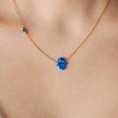 orijinal mavi opal fatma el kolyesi