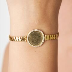 çerçeveli çeyrek zincir bilezik