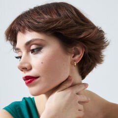 geometrik şekilli halka küpeler